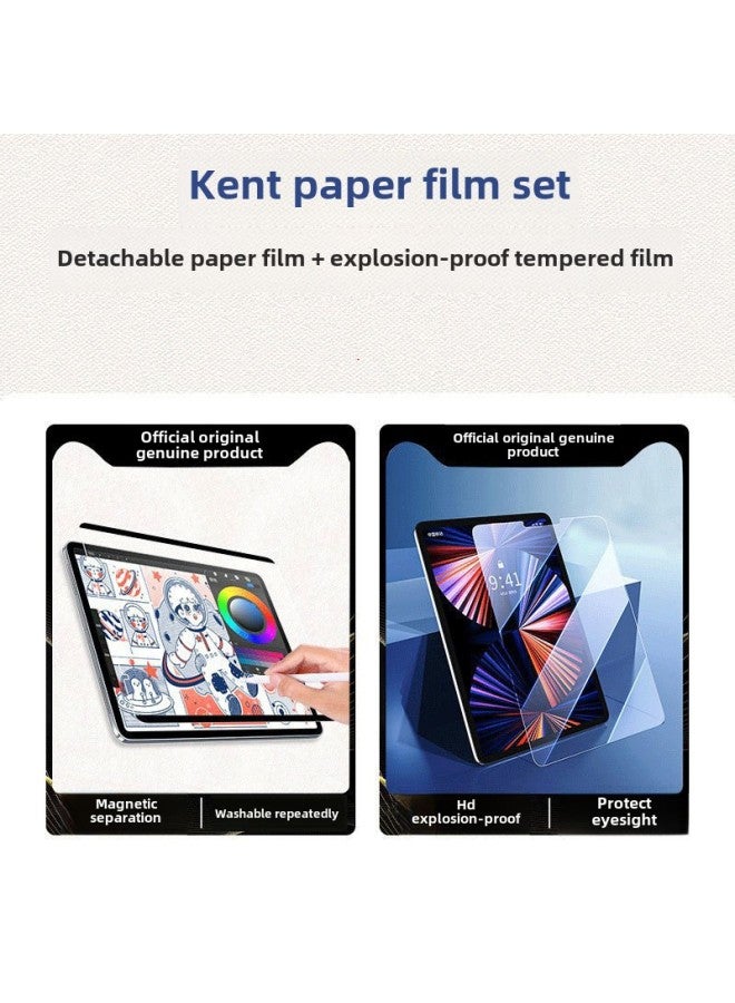 For IPad Paper Film Pro11 Magnetic Air4/5 Detachable Mini6 Matte 8/9 Generation 10 Flat 2022-Color:Matching Model  Kokuyo Paper Feel-Size:Ipad Air2/ 1.0-9.7inch - Image 1